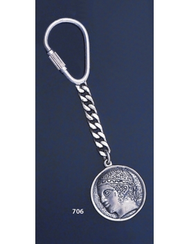 706 Silver Keyring with Charioteer of Delphi ( Iniohos / Heniochos/ Iniochos )