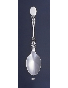 864 Collectible Solid Silver Carved Spoon