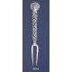 865/A Silver Carved Fork with Rhodes Island- Helios Ancient Sun God Coin