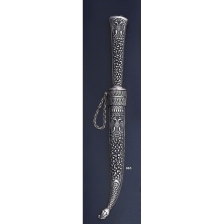 890 Silver Asia Minor / Byzantine Yatagan Sword Paper-Knife with Double Headed Eagle