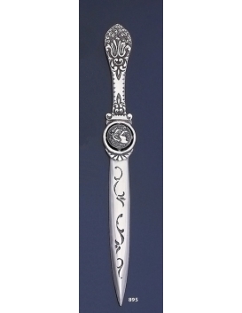 895 Solid Silver Paper-Knife with Alexander The Great (Hercules) Coin