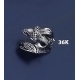 36/K Sterling Silver Capricorn Torc Ring