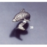 39 Large sterling silver dolphin torc ring