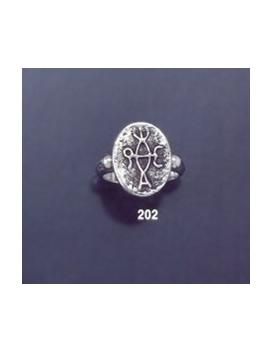 202 Sterling Siver Band Ring with Byzantine Monogram