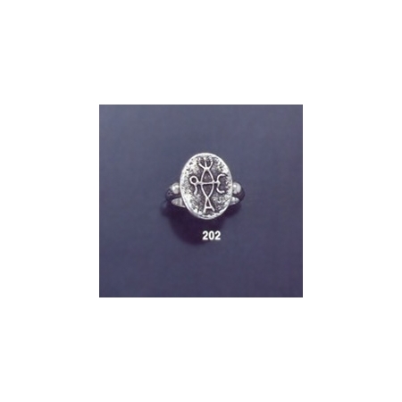 202 Sterling Siver Band Ring with Byzantine Monogram