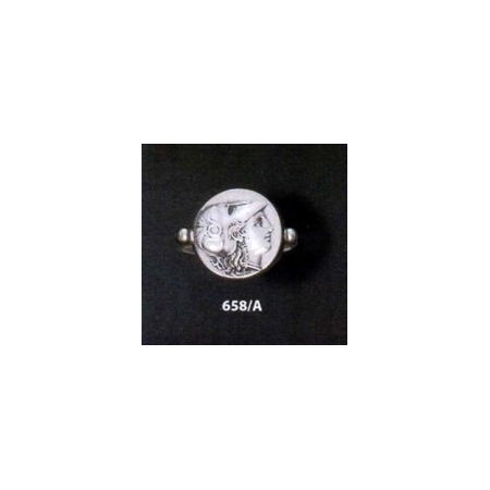 658/A Helmetted Athena sterling silver band ring