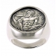 1129/B Large Mens Chevalier coin Bacchus/Dionysus Nude satyr ring XL