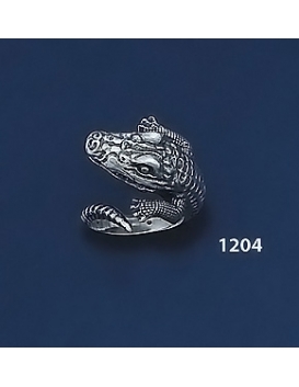 1204 Sterling Silver Crocodile / Alligator Ring