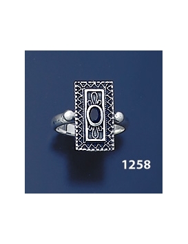 1258 Hellenistic Silver Band Ring with Sapphire