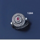 1284 Hellenistic Braided Silver Band Ring with Ruby