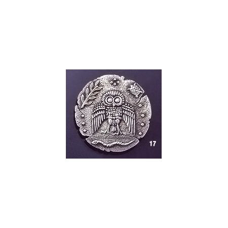 17 Wise owl dekadrachm brooch