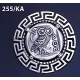 255/KA Greek Owl of wisdom brooch with Greek key pattern