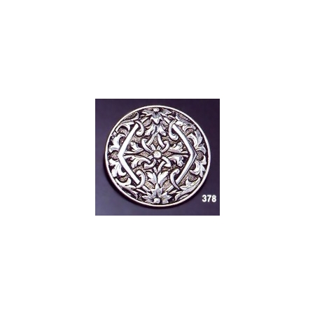 378 Ornate sterling round brooch