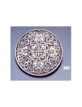 380 Ornate sterling brooch round