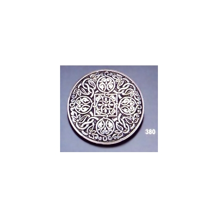 380 Ornate sterling brooch round