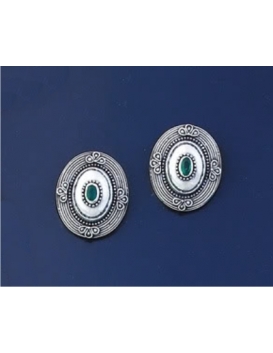 1279 Hellenistic oval earrings with emeralds
