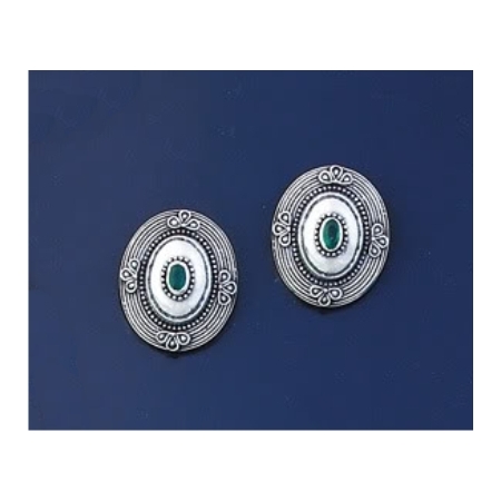1279 Hellenistic oval earrings with emeralds