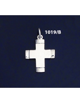 1019/B Contemporary Glossy Silver Baptism Cross