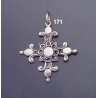 171 Single-Sided Solid Silver Ornate Byzantine Cross