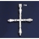 736 XL Impressive Solid Sterling Silver Bar Cross ""3D""