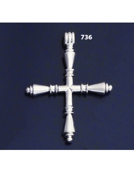 736 XL Impressive Solid Sterling Silver Bar Cross ""3D""