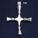 737 XL Impressive Solid Sterling Silver Bar Cross ""3D""