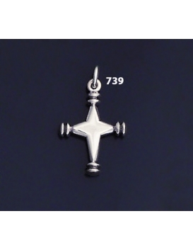 739 Solid Sterling Silver Byzantine Cross