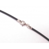 Black rubber chord with silver ends - 40 cm