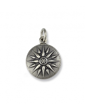 614 Vergina Macedonia Sun pendant in Sterling silver (Greek Jewelry Shop)