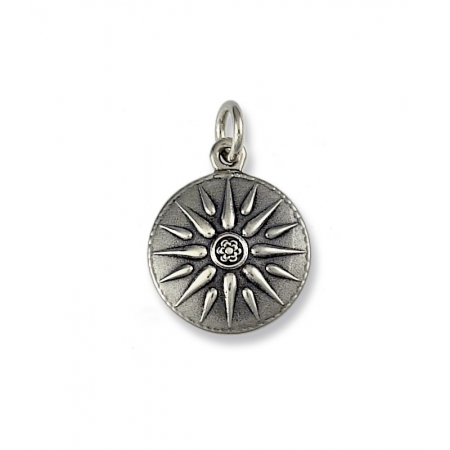 614 Vergina Macedonia Sun pendant in Sterling silver (Greek Jewelry Shop)