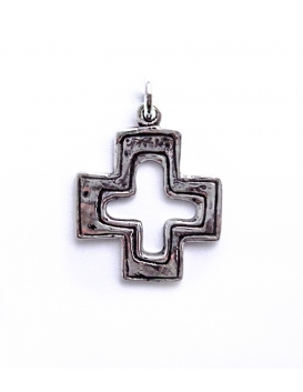 27 Byzantine imperfect cross - (Greek Jewelry Shop) Sterling silver religious crosses
