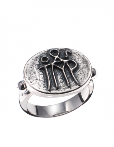 204 Sterling Silver  Band Ring with Byzantine Monogram