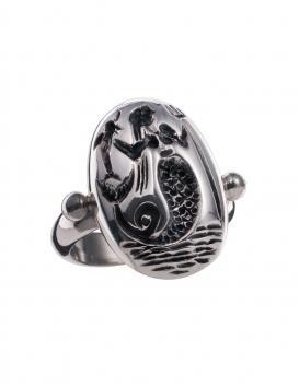 656 Ancient Greek Mermaid intaglio (seal) ring