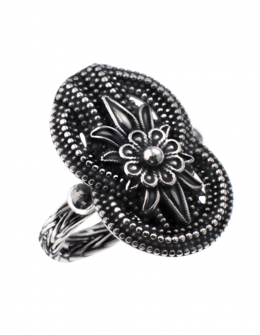 1266 Large Hercules-knot/Gordian knot braided sterling silver ring (L)
