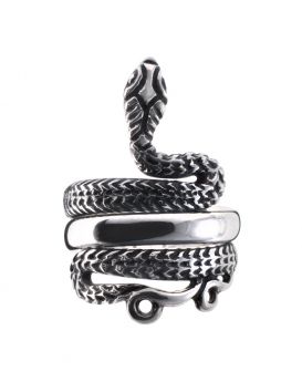 Snake goddess ring in silver
