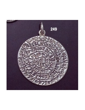 249 X-Large flat Phaistos disc pendant (38mm diameter)