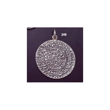 249 X-Large flat Phaistos disc pendant (38mm diameter)