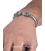 Silver men's large lion torc bracelet