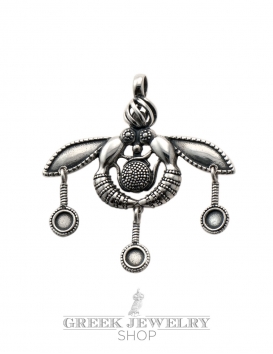 205/BM Silver Malia bees pendant in true artifact size