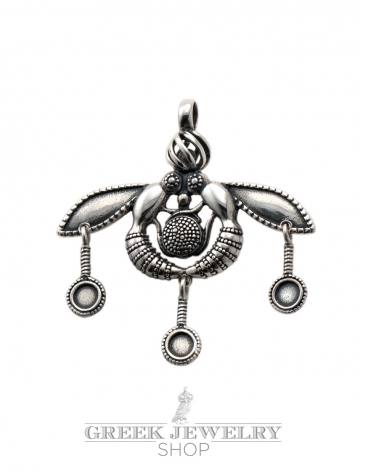205/BM Silver Malia bees pendant in true artifact size