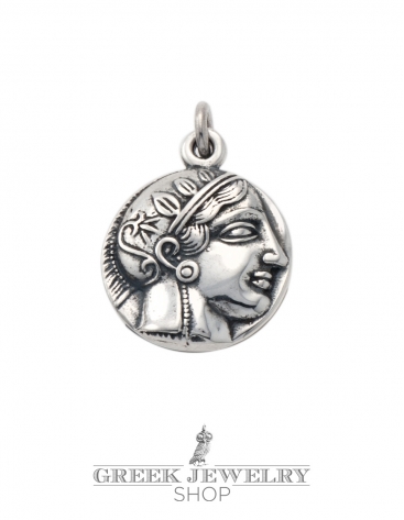 309 Athens tetradrachm, Goddess Athena pendant in sterling silver