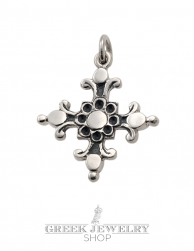 Double-Sided Solid Silver Ornate Byzantine Cross from Hagia Sophia