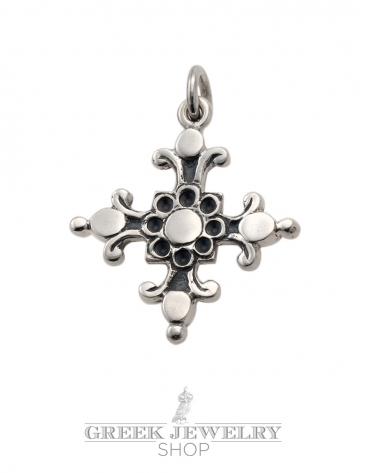 Double-Sided Solid Silver Ornate Byzantine Cross from Hagia Sophia