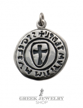 Sigilium templi cross seal templar pendant (cross pattée) in sterling silver