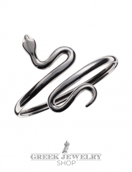 Sterling Silver Coiled Minoan Snake bracelet (Minoan art jewelry)