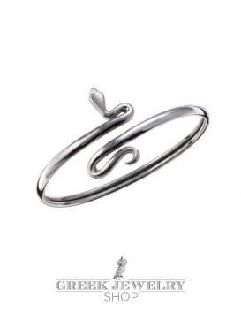 238/B Sterling Silver Coiled Minoan Snake (S) Greek jewelry shop