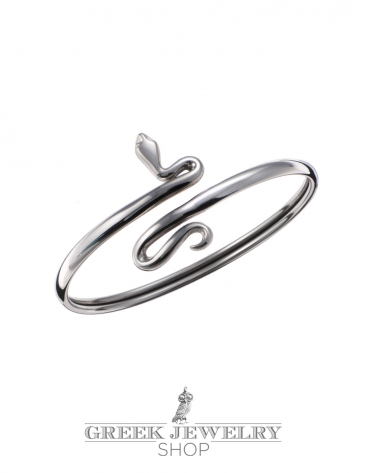 238/B Sterling Silver Coiled Minoan Snake (S) Greek jewelry shop