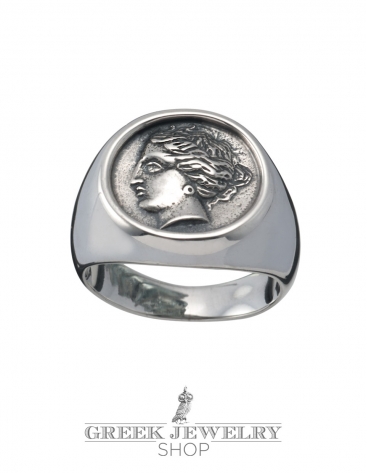 Venus Aphrodite graduated ancient Greek coin ring M