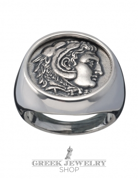 1127 Herakles/Hercules Greek coin ring jewelry for men