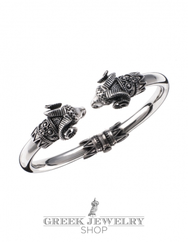 237/B Silver Ram Torc Bracelet